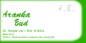 aranka bud business card